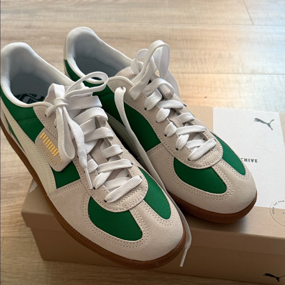 Puma Palermo Men's Classic Green and White Sneakers size 9